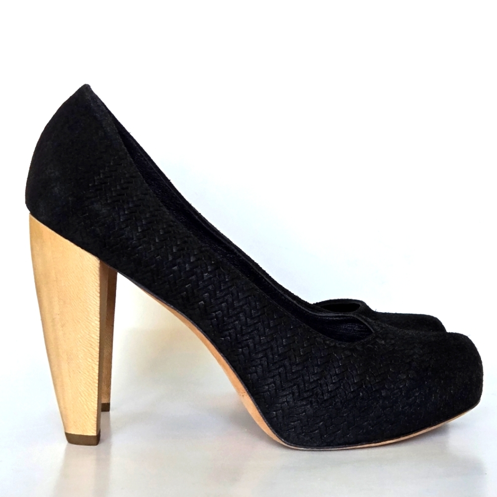 LOEFFLER RANDALL Women's Esther Wood Heel Pump size 6.5